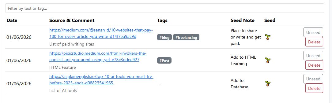 Desktop Seeds view screenshot