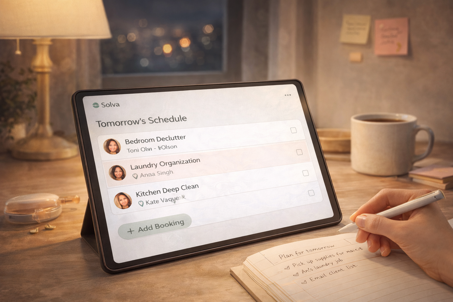 Solva daily wrap-up view preparing for tomorrow